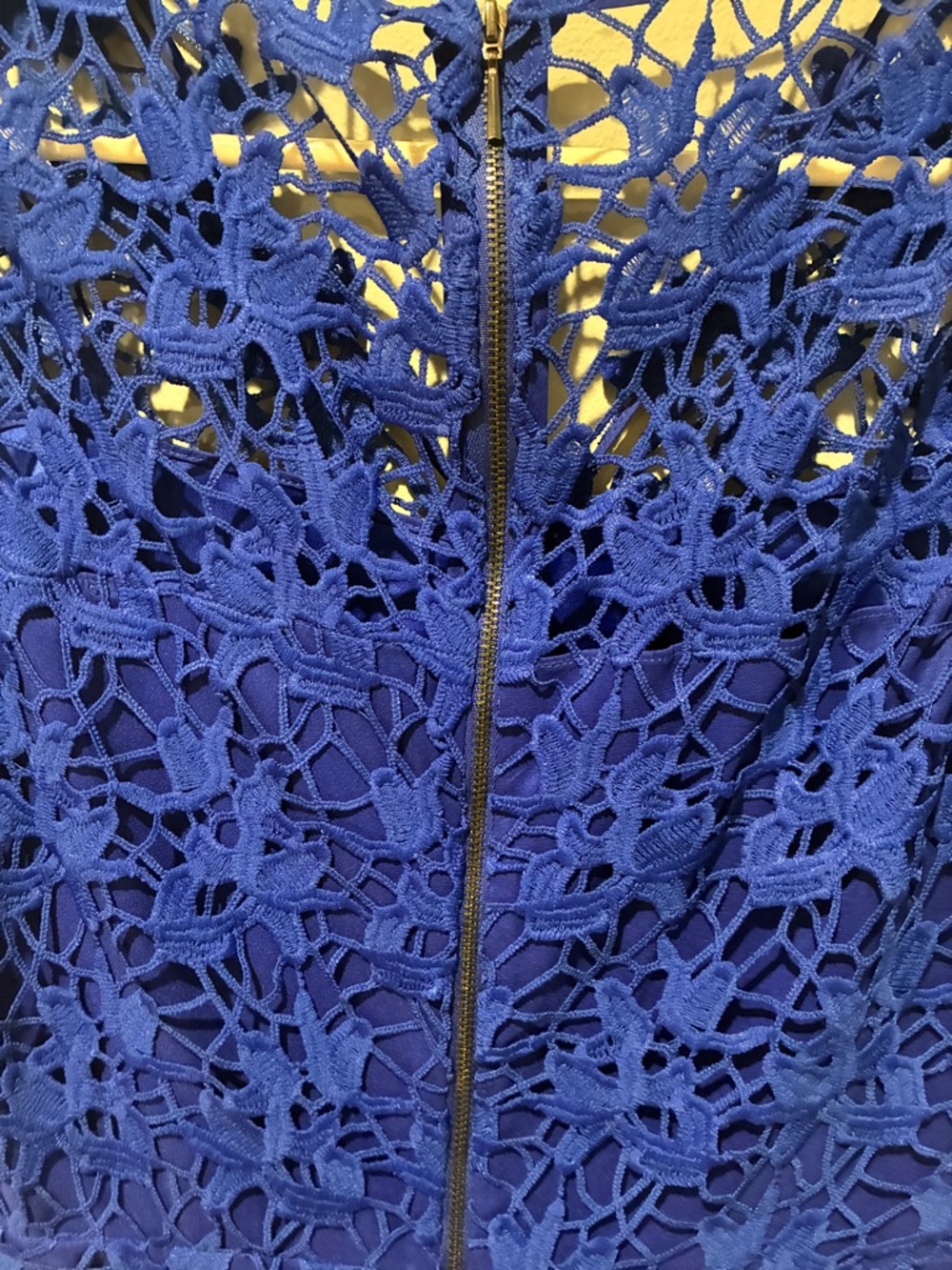 T Tahari Royal Blue Lace Midi Dress - Picture 3 of 5